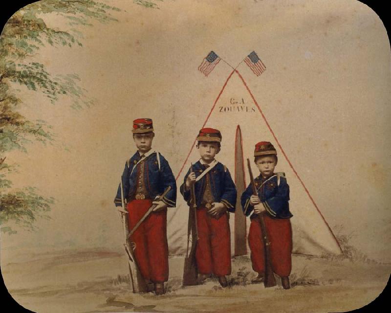  Three Boys in Zouave Costume